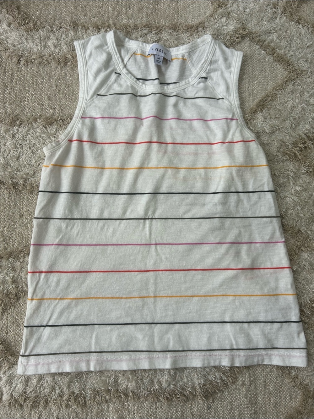 Evereve white stripe tank top